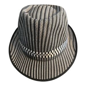 VTG BLUE SEAHORSE Stylish Black and SILVER Fedora Hat